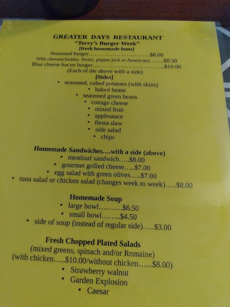Greater Days Menu image 1