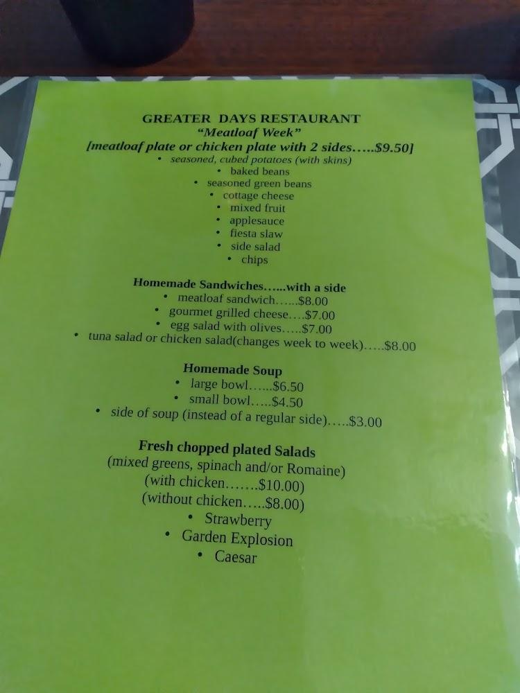 Greater Days Menu image 2